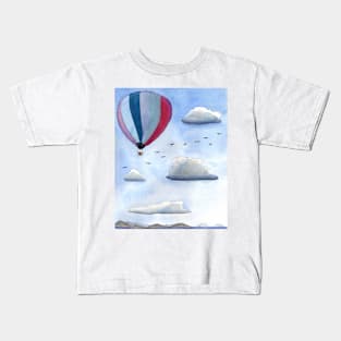 Hot Air Balloon in the Sky Kids T-Shirt